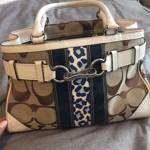 Coach purse with blue accents
